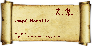Kampf Natália névjegykártya